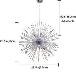 Fireworks silver chandelier